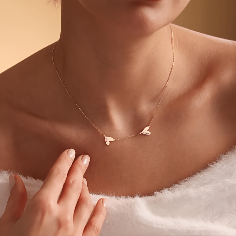 Personalized Heart-Shaped Name Necklace for Women, Customizable